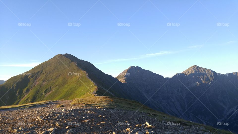 A beautiful morning light over the Tatry mountains, Slovakia