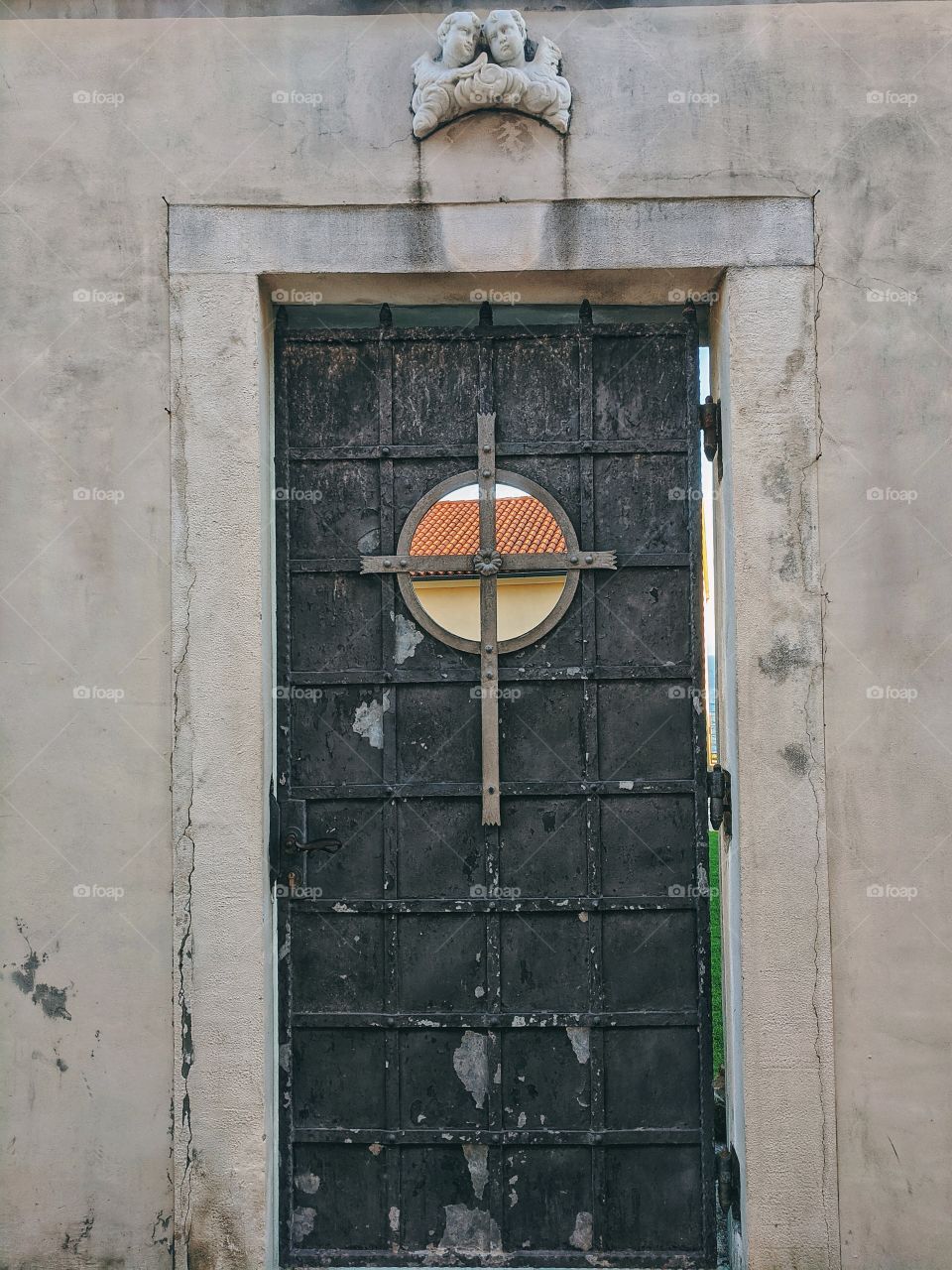 Old door of one of the house in Piran, Slovenia