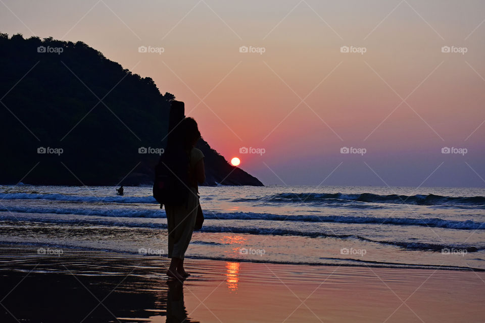 An evening in a beach