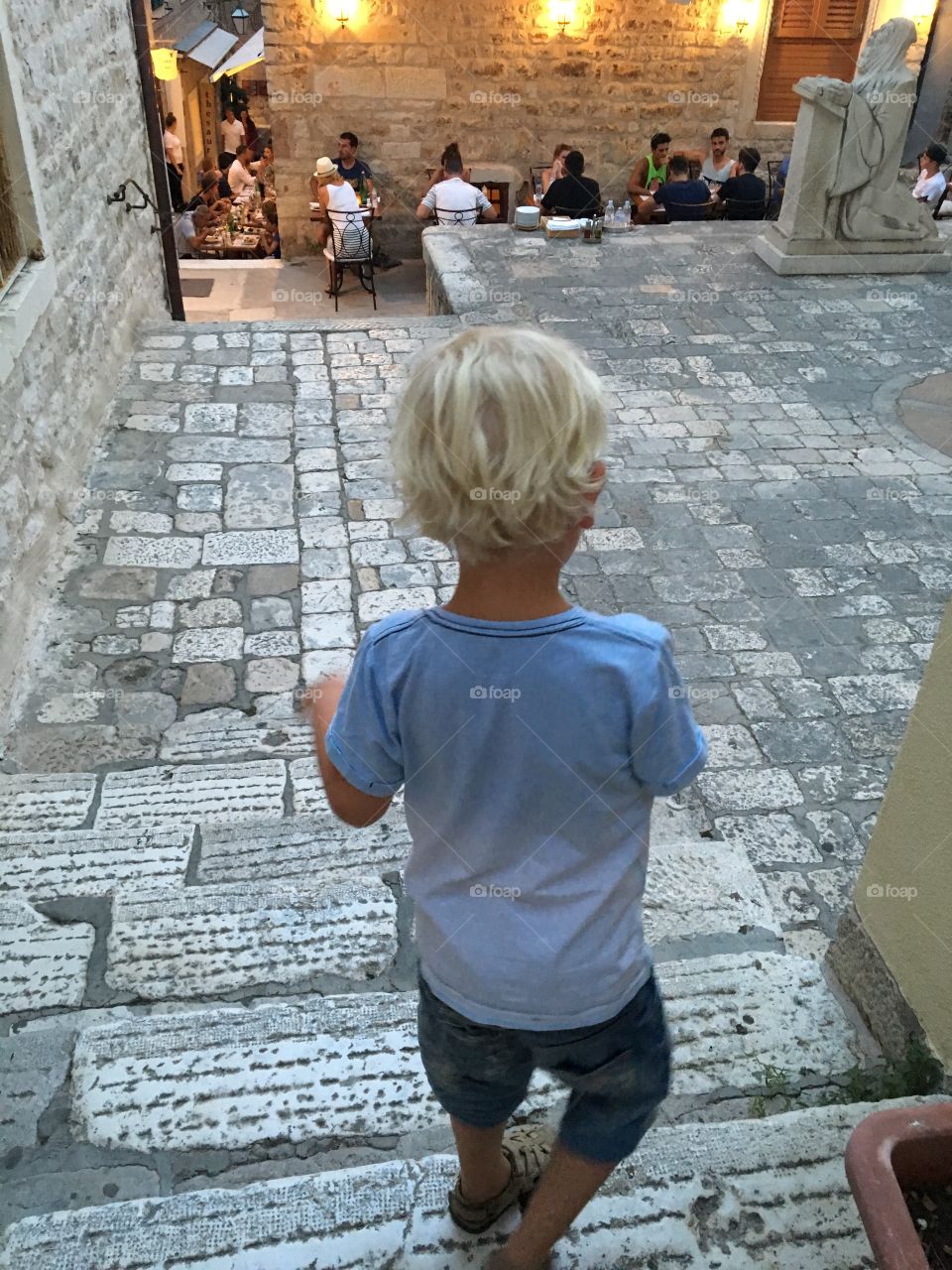 Child, People, Street, Step, Outdoors