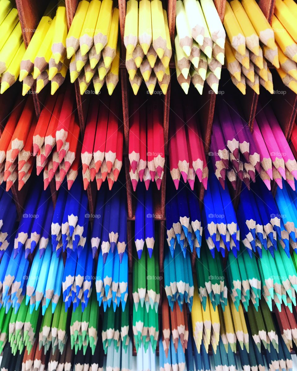 Multicolored pencils for creativity