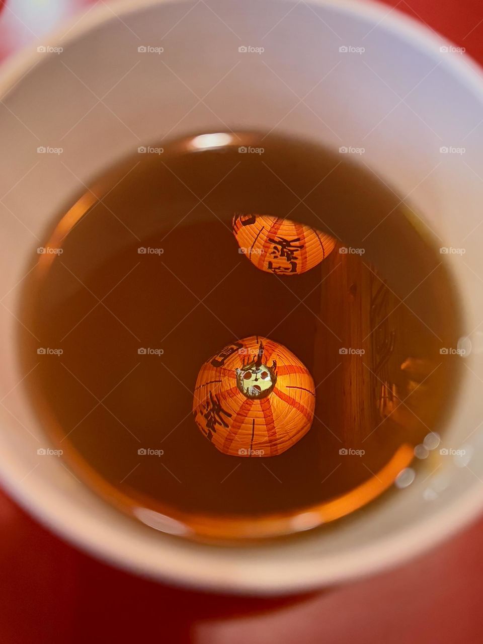 Lantern reflection in sweet soup