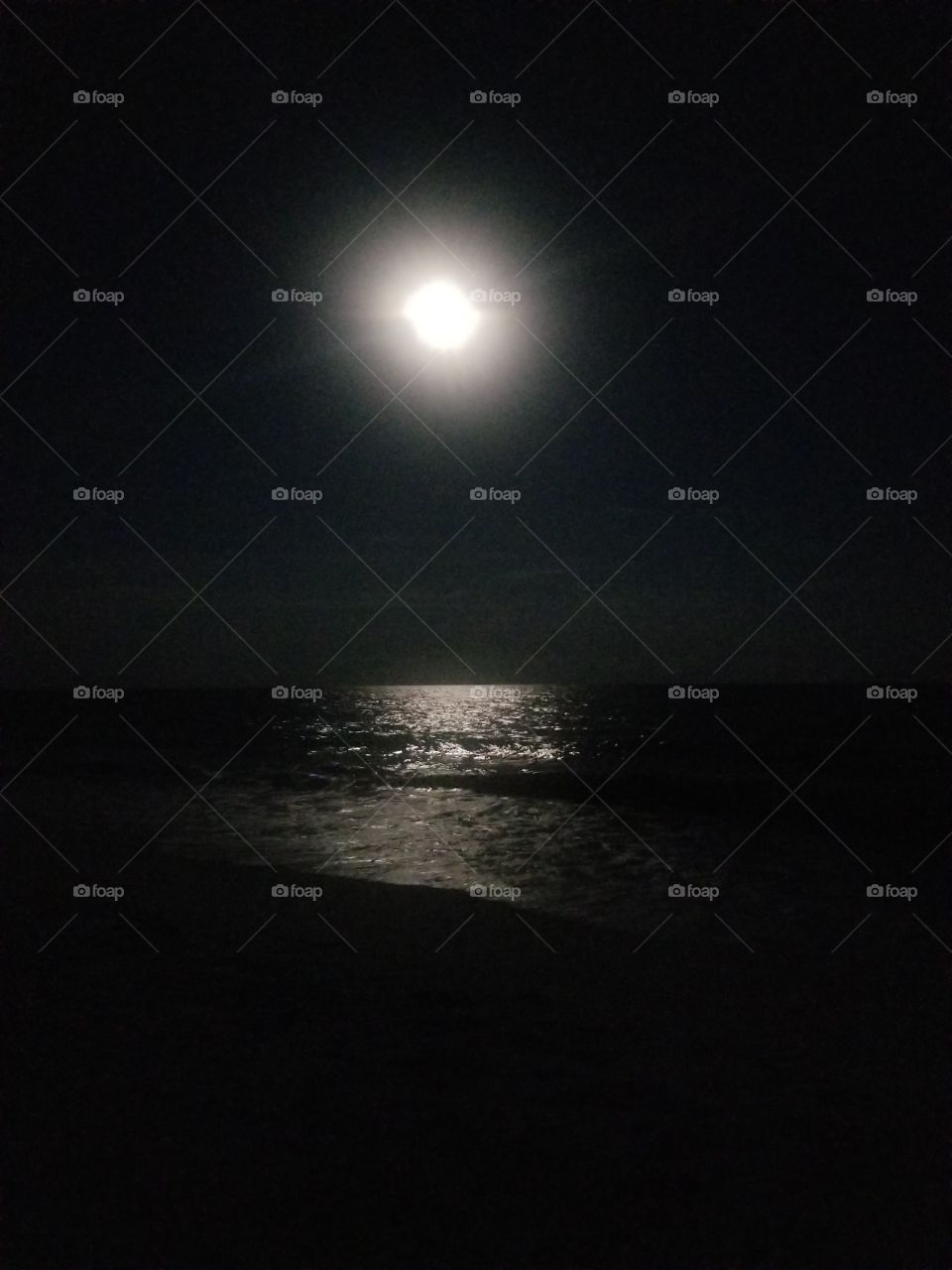 Moon light  at the beach