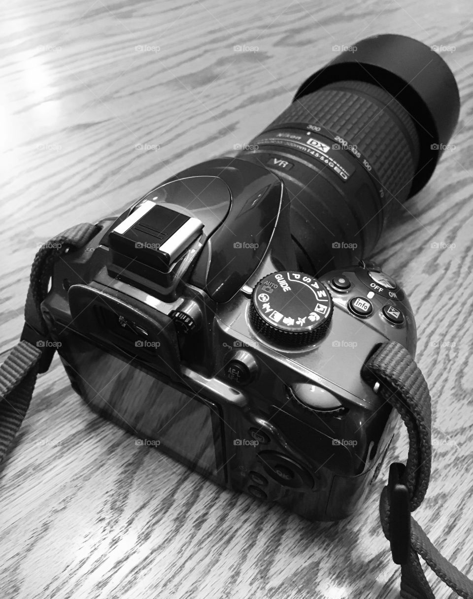 Nikon DSLR camera. 