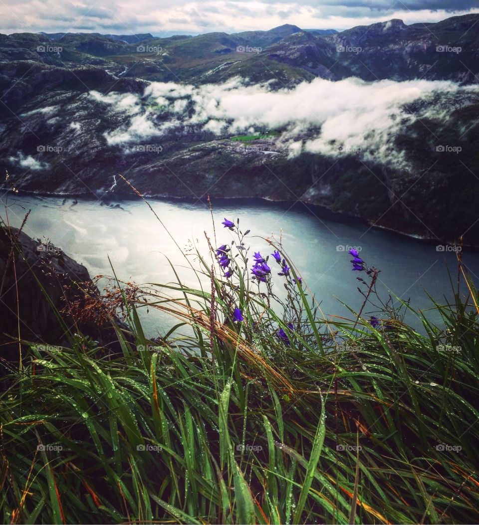 Scenic view of clouds over lake