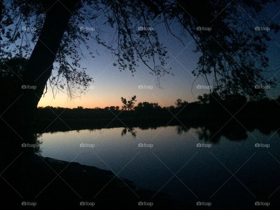 Reflections of twilight on Holiday Lake