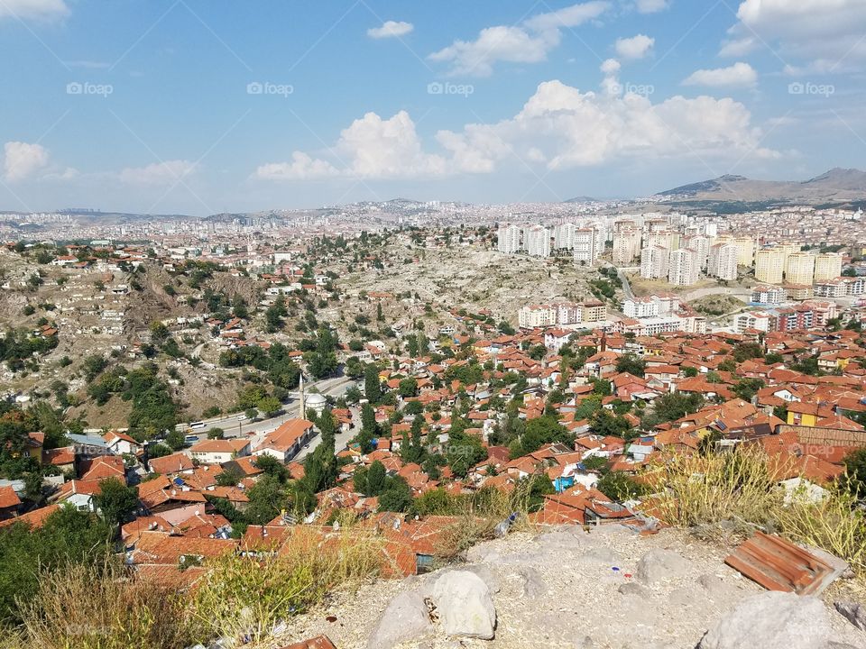 cityscape of Ankara Turkey from the castle