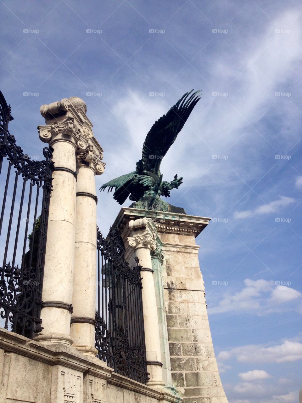 Statue of an eagle in Budapest castle