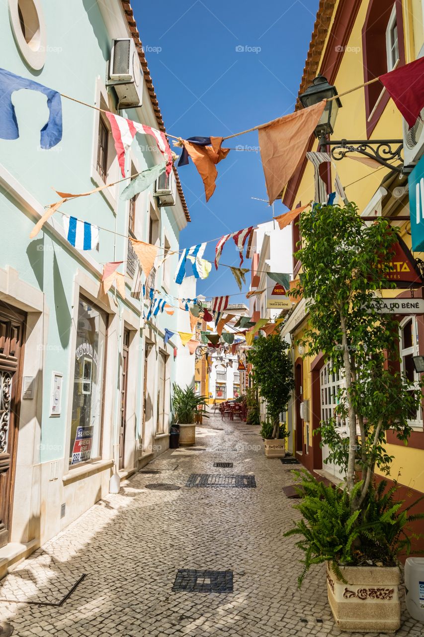 Typical street in Silves, Algarve, Portugal