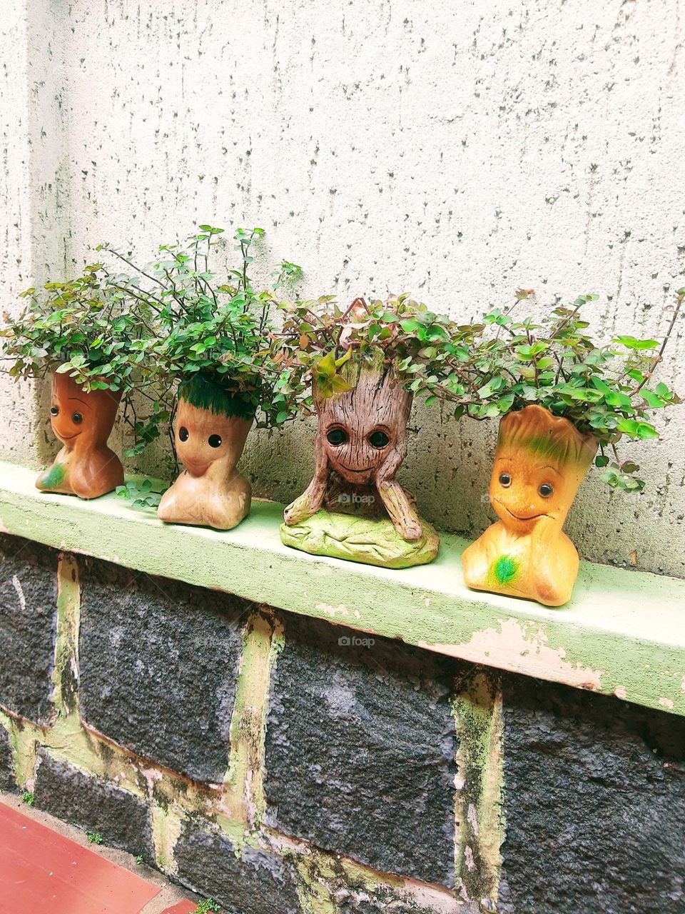 baby groot vase with natural plants