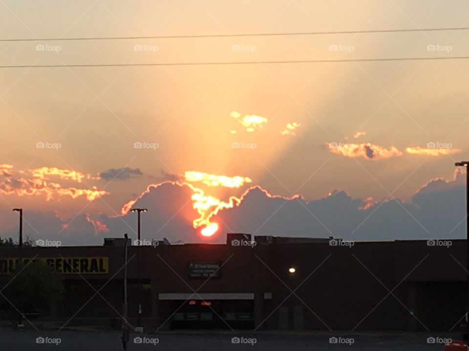 I captured the old man about to bless us with his presence on my way to work, the sun is coming up from the east 
