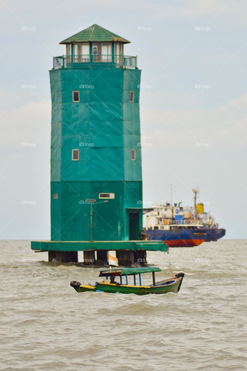 Monitoring tower at Sunda Kelapa Harbor, North Jakarta.