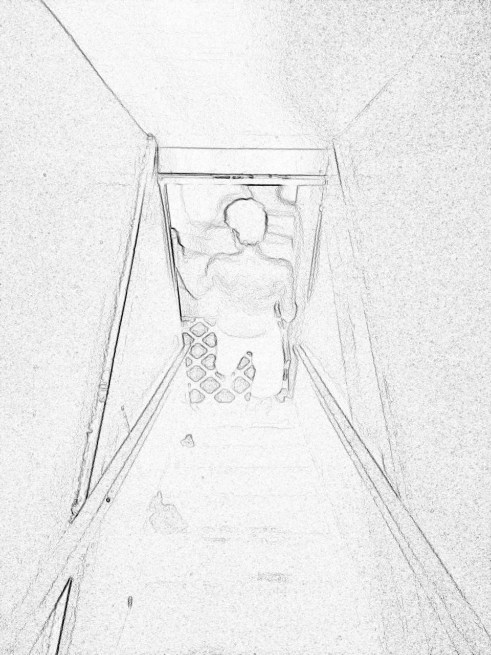 Walking up the stairs - digital sketch 