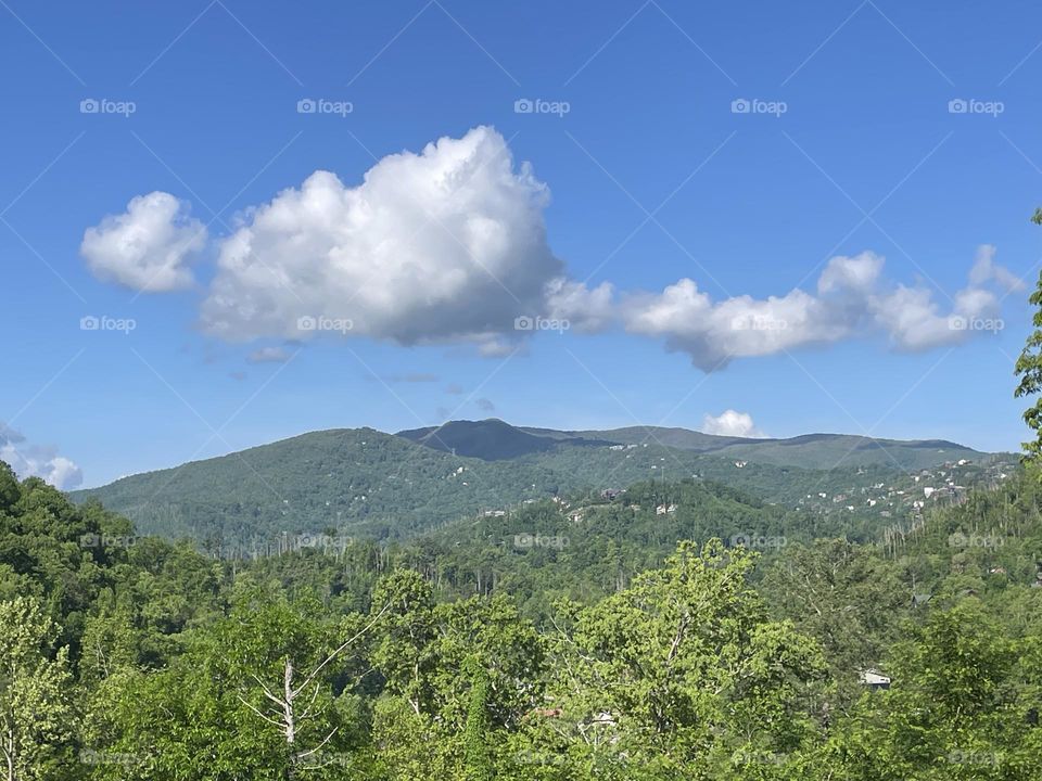 Clouds over mountain