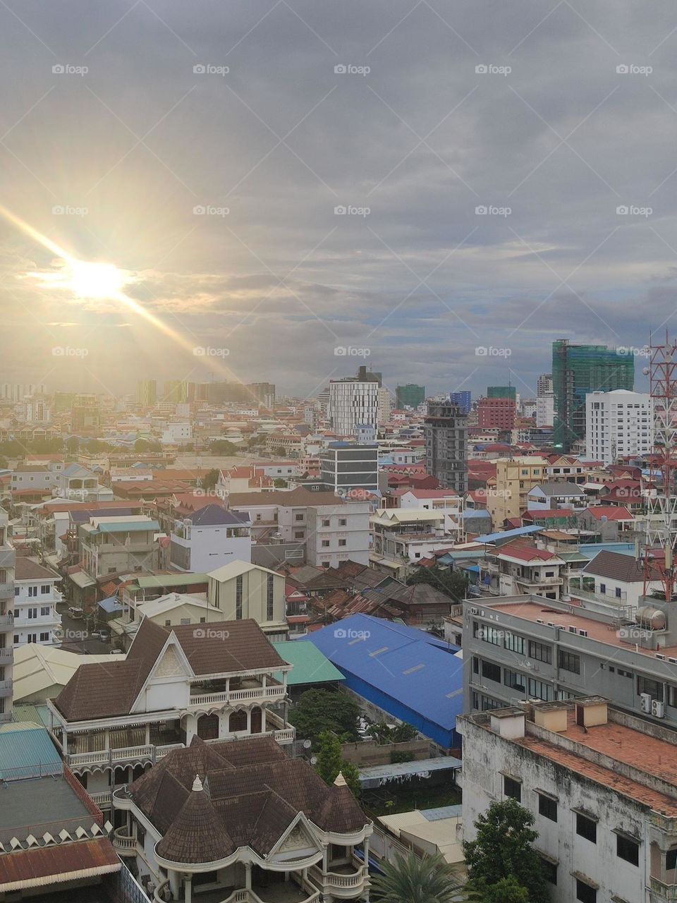 Sunny with clouds in my neighborhood at Prampi Makara Phnom Penh Cambodia