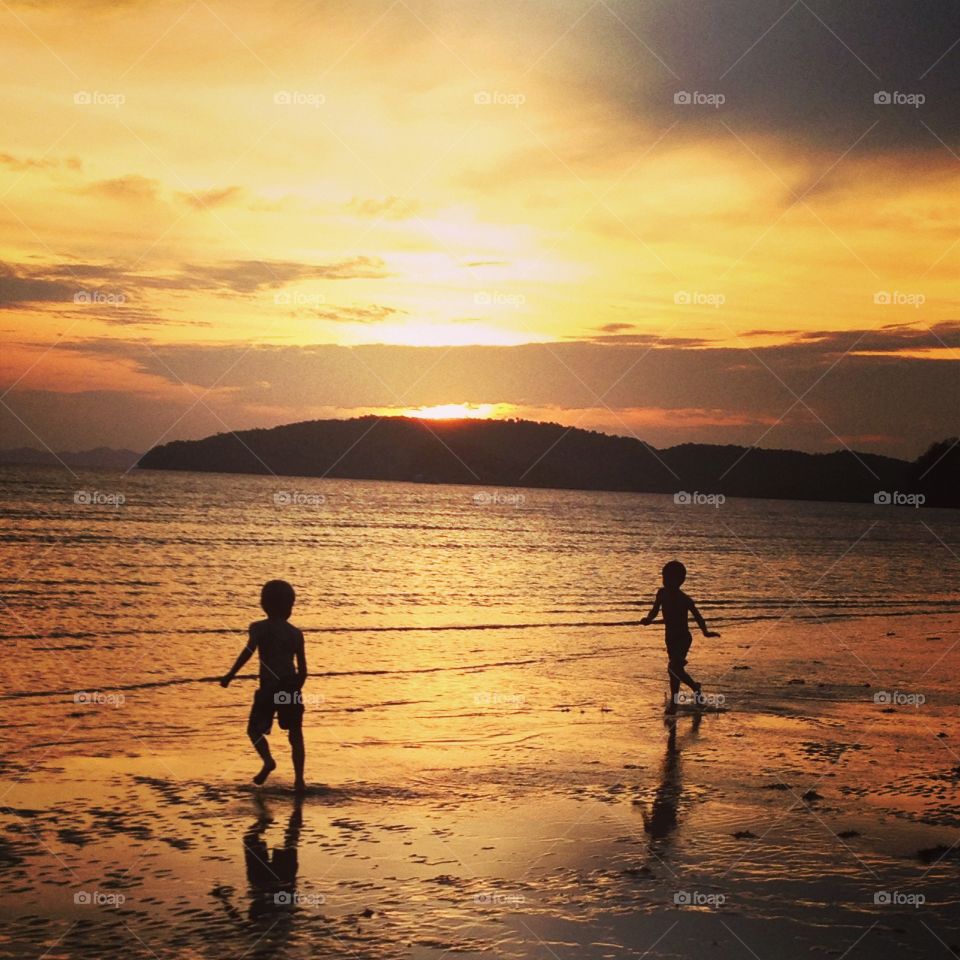 Running on the beach