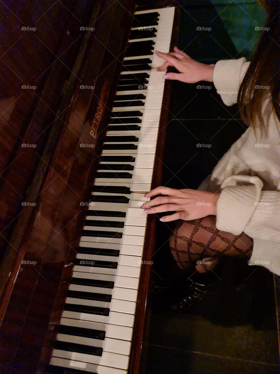Playing a piano