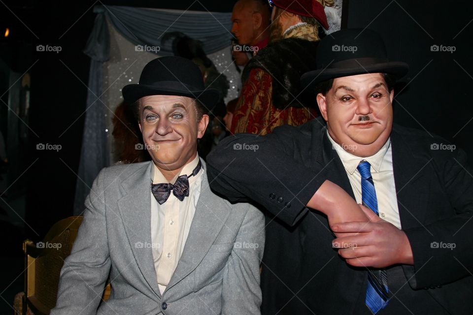 Waxwork of Stan Laurel and Oliver Hardy 