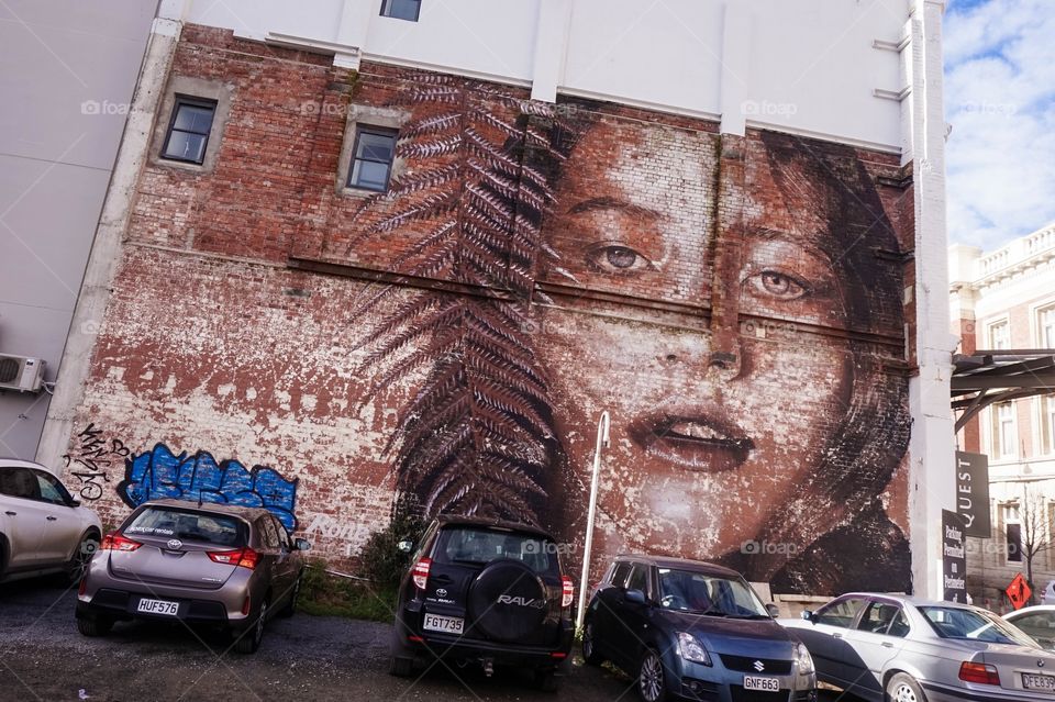 Beautiful mural in Christchurch, New Zealand 