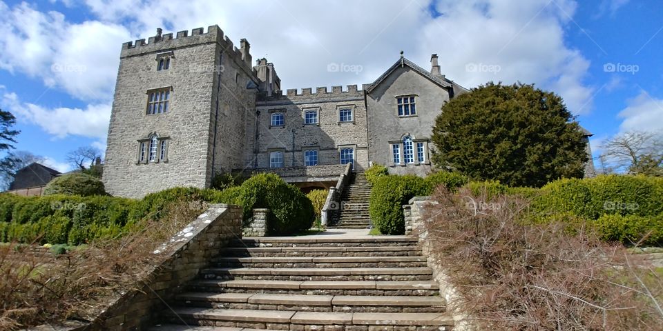 outside steps leading to grand old house