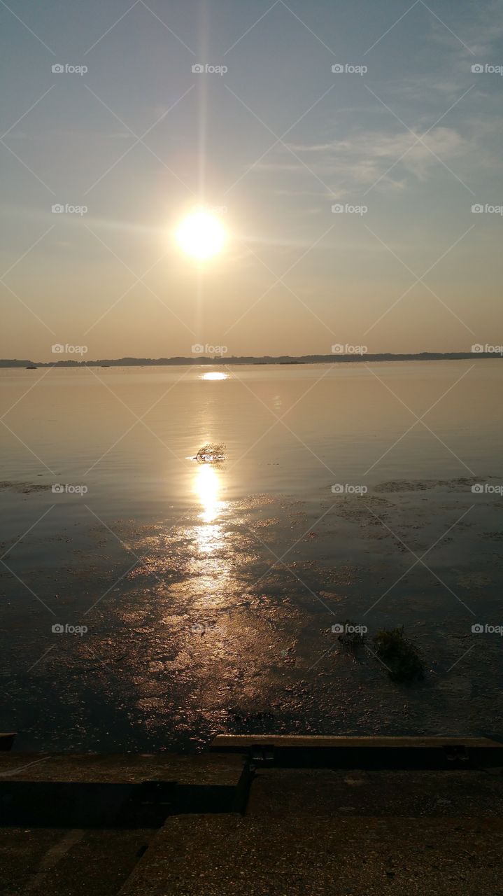 sun, sunset, river, Danube, water, free, dusk, sky, quit, outdoor, outside, on the beach,