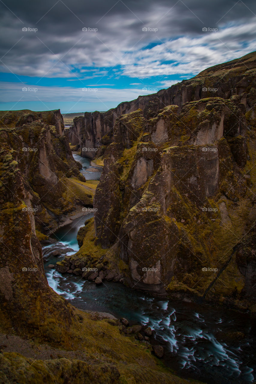 River flowing through a canyon 