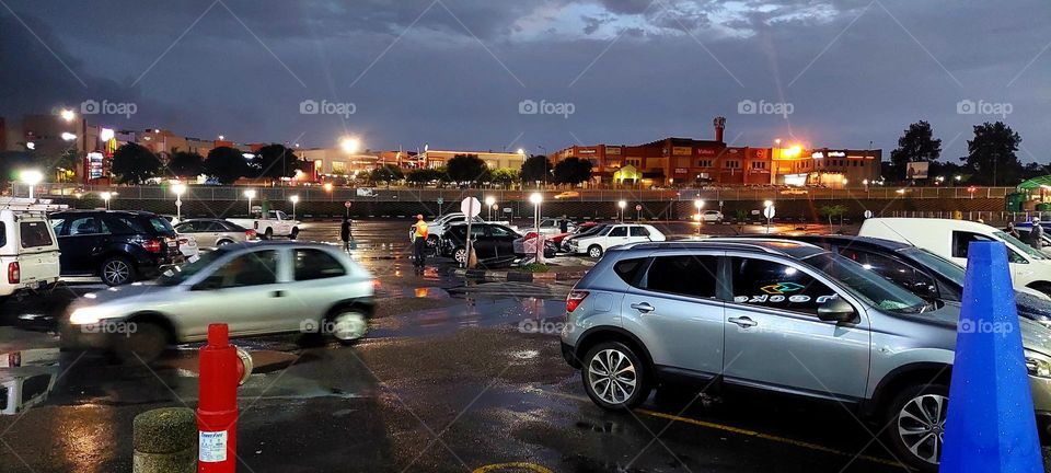 Parking lot after storm