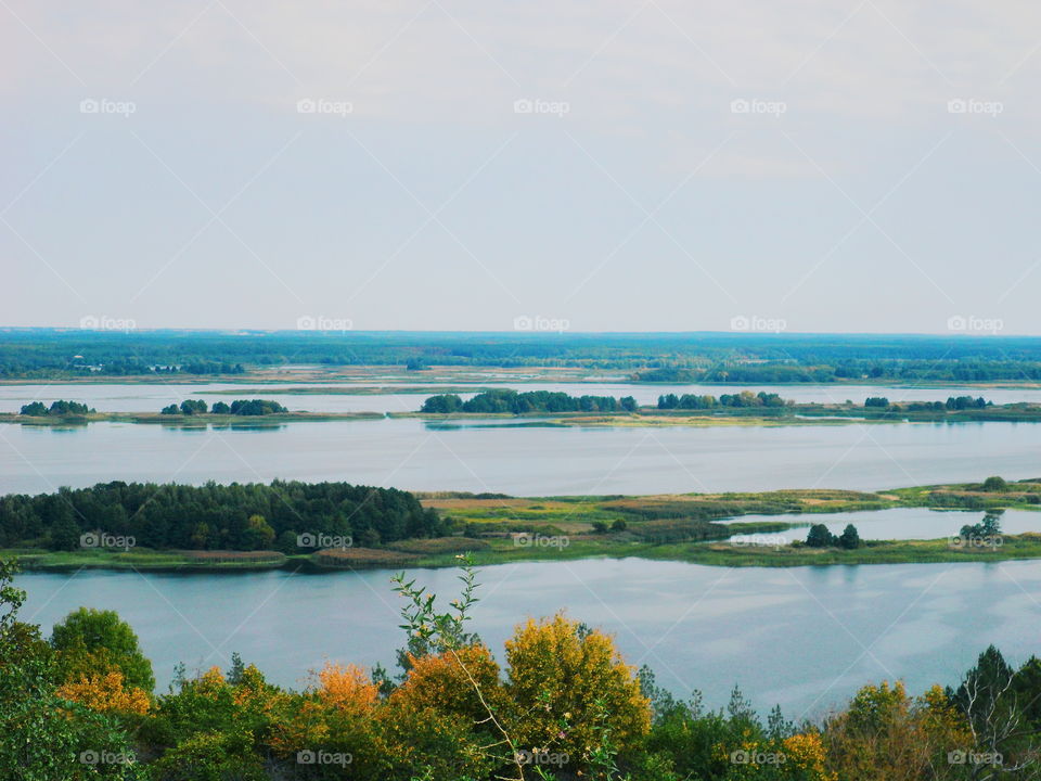 boundless water spaces of the Dnieper River in Ukraine