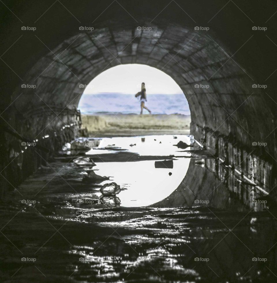 storm water drain leading to the beach