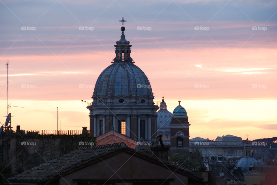 Sunset Cathedral Rome Italy