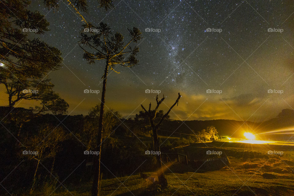 Night photography - starry night.