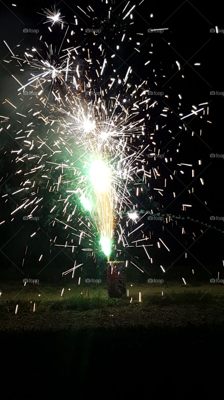 green firework