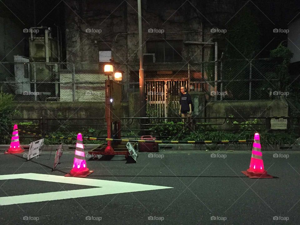 back alley in Japan by night