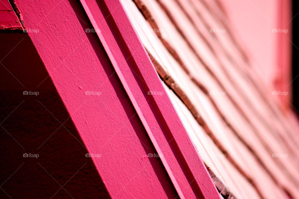 Pink wooden roof