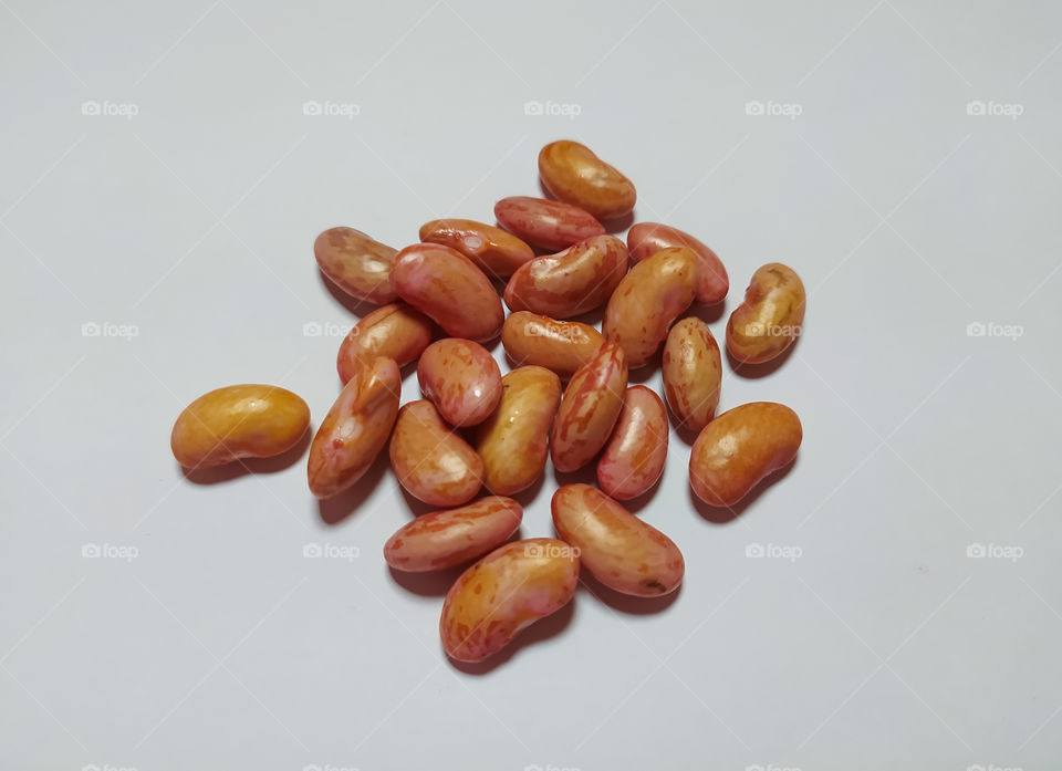 red beans on a white background