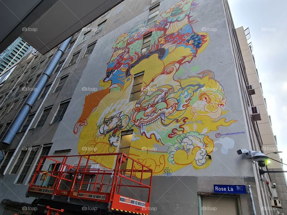 Graffiti artwork in Melbourne CBD Australia