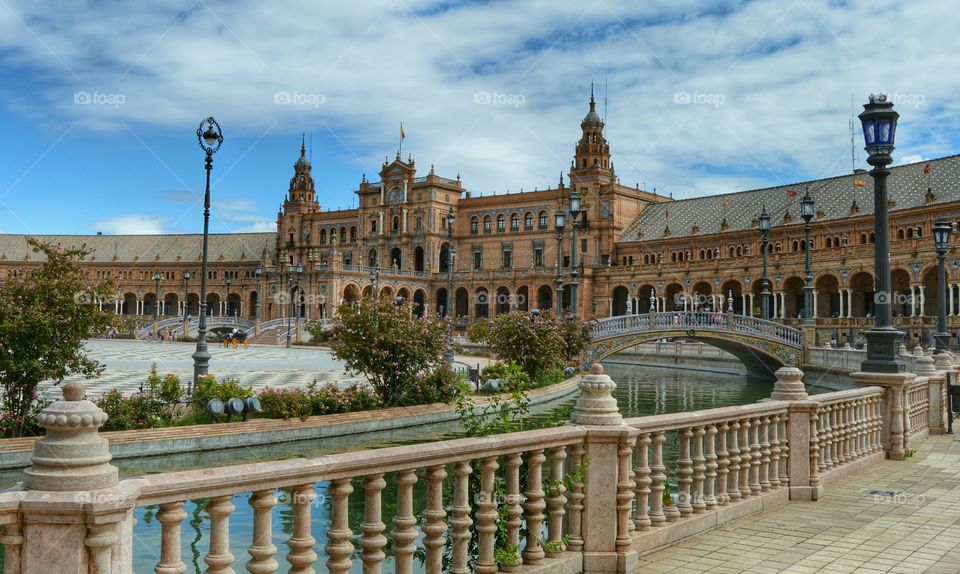 Building at Plaza de España. Plaza de España, Seville, Spain.