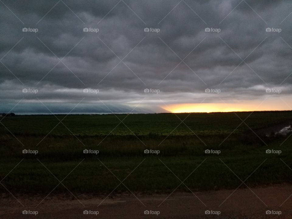Landscape, No Person, Cropland, Storm, Sunset