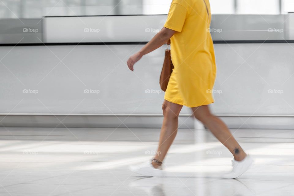 Woman at the modern airport