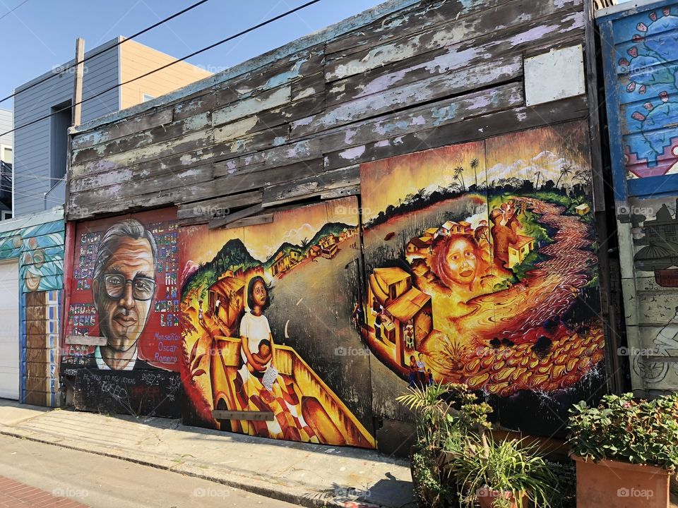 Murals in Balmy Street, San Francisco, California