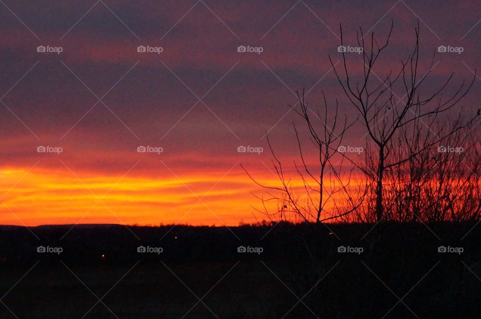 Orange streaks in Sky during sunset