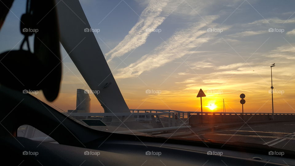 Driving towards the sun