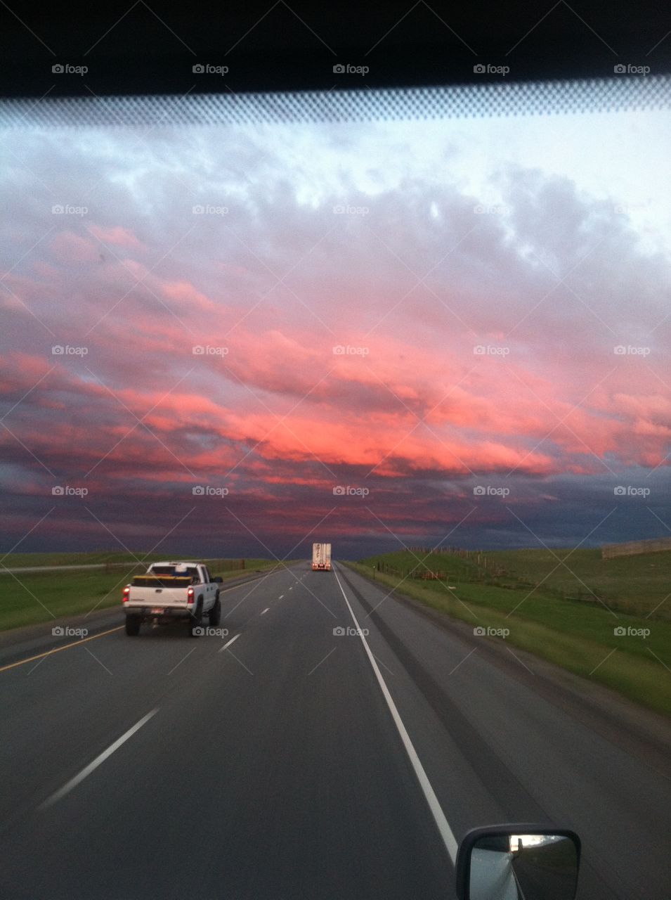 extremely red Eastern sky at sunset