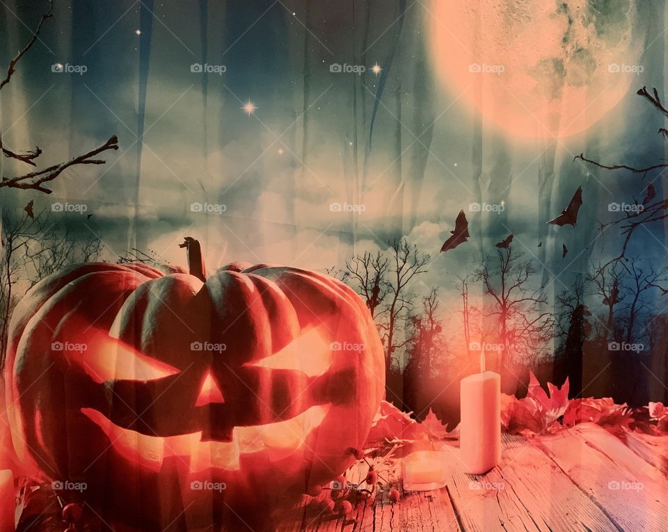 Halloween spookyness on a moonlit night