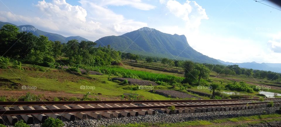 landscape, railway track