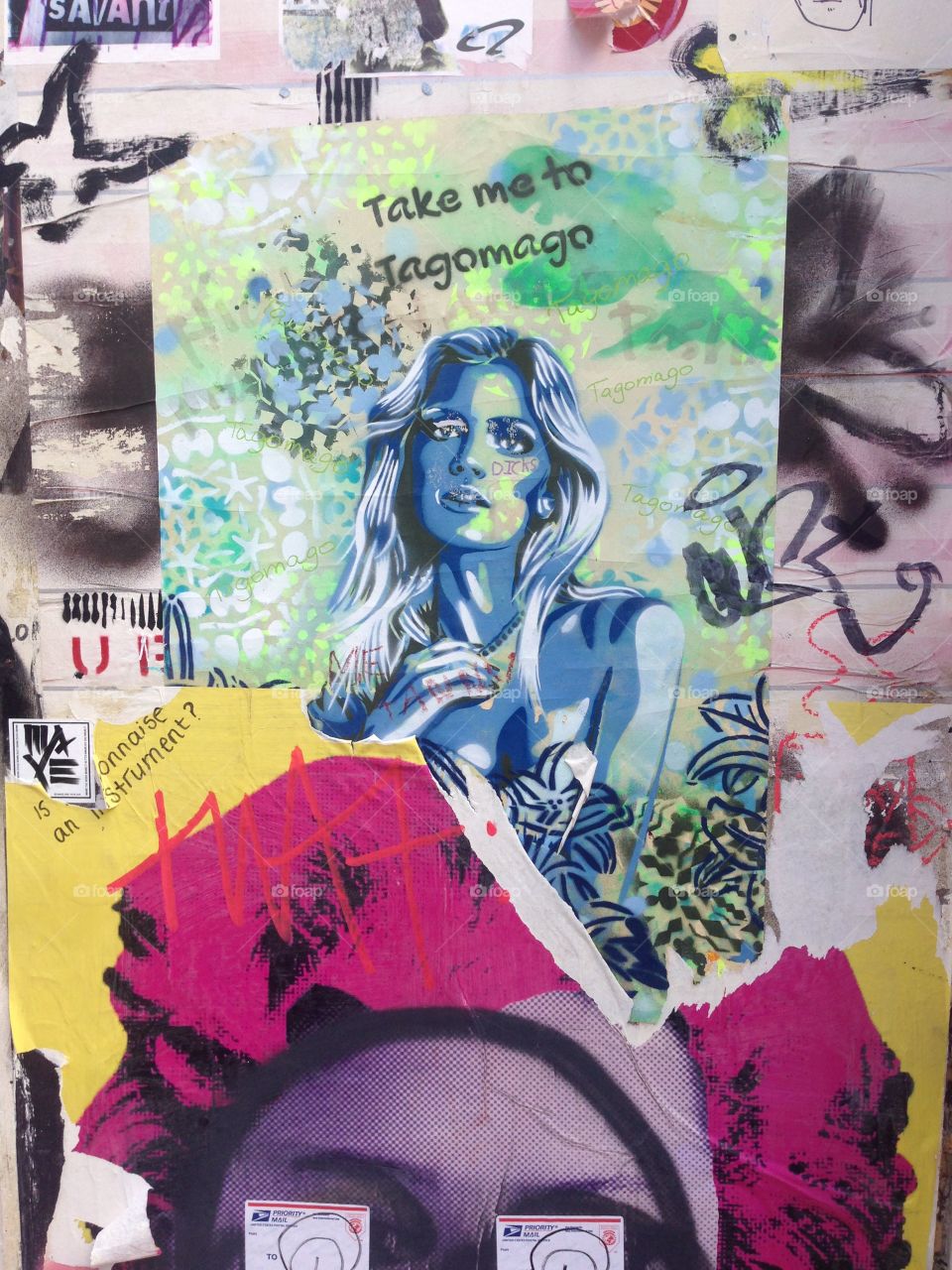 Take me with you. Graffiti spotted in Bricklane market, London