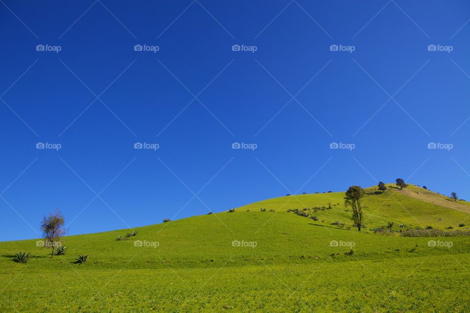 Sunny brigh landscape in Malinalco, Mexico