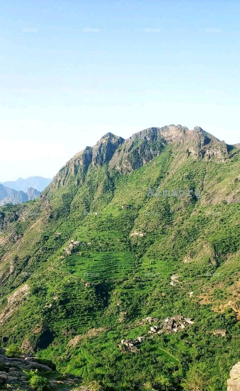 Glory be to God, the magnificent and picturesque view and the natural green trees are a view that is nothing more wonderful than it