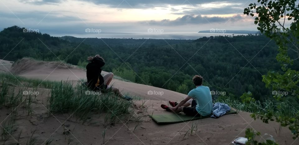 My Boy Scout troop hiked to the top of the sand dunes at Sleeping Bear Dunes National Lakeshore and watched the sunrise, it was a gorgeous experience!
