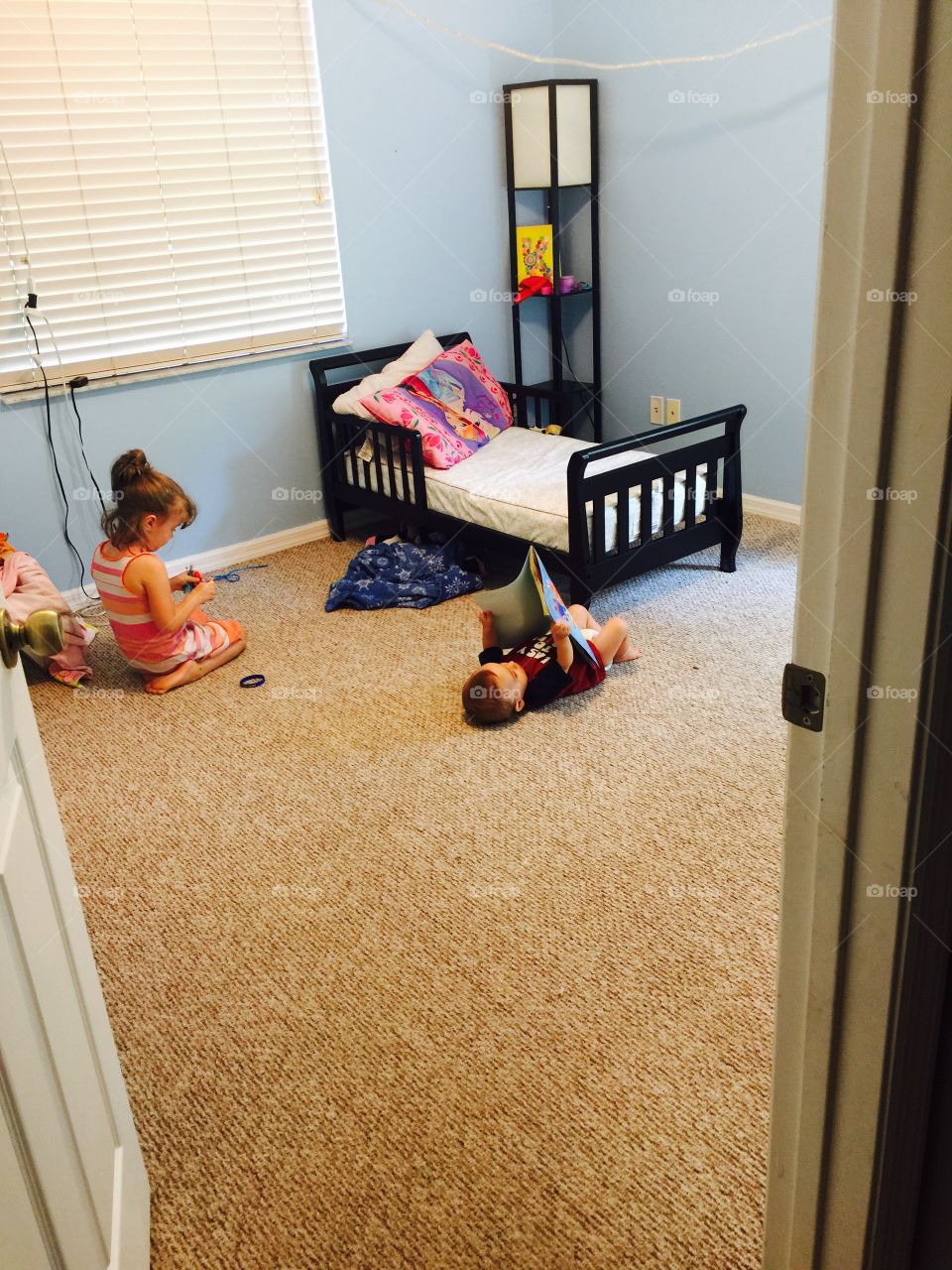 I was able to catch a photo of my kids playing together